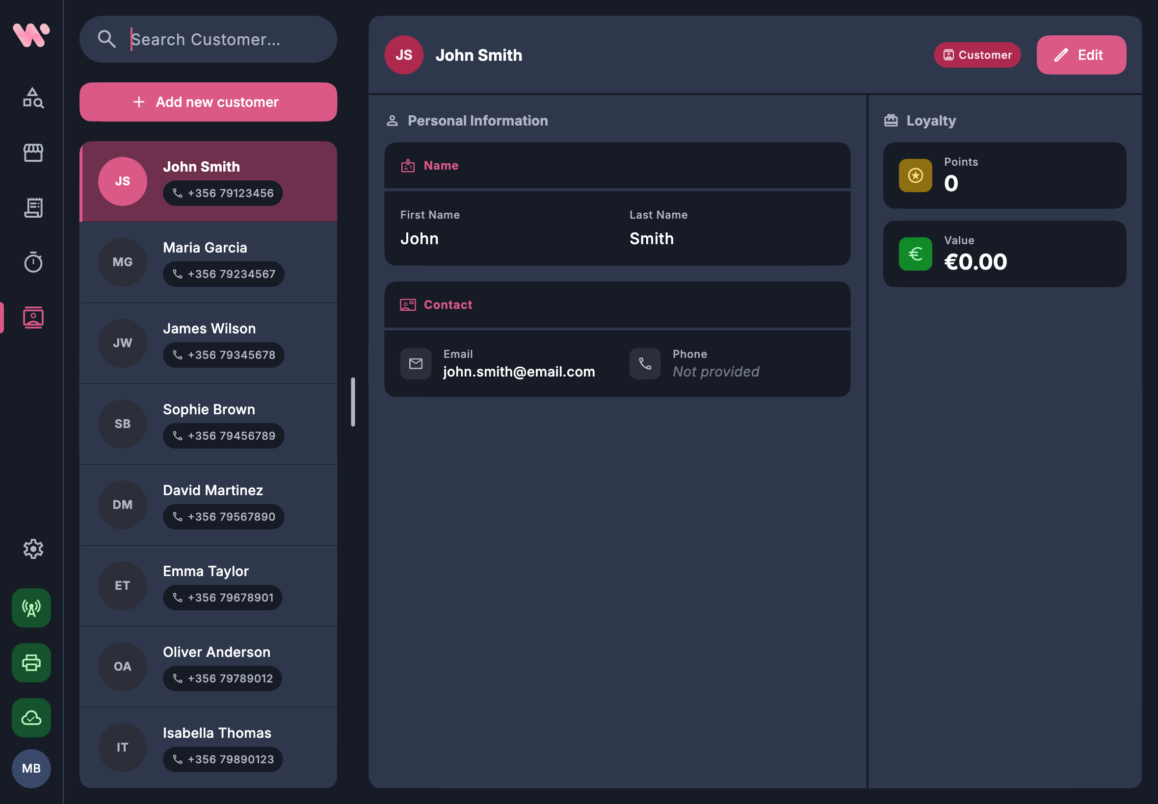 Twine POS customer management