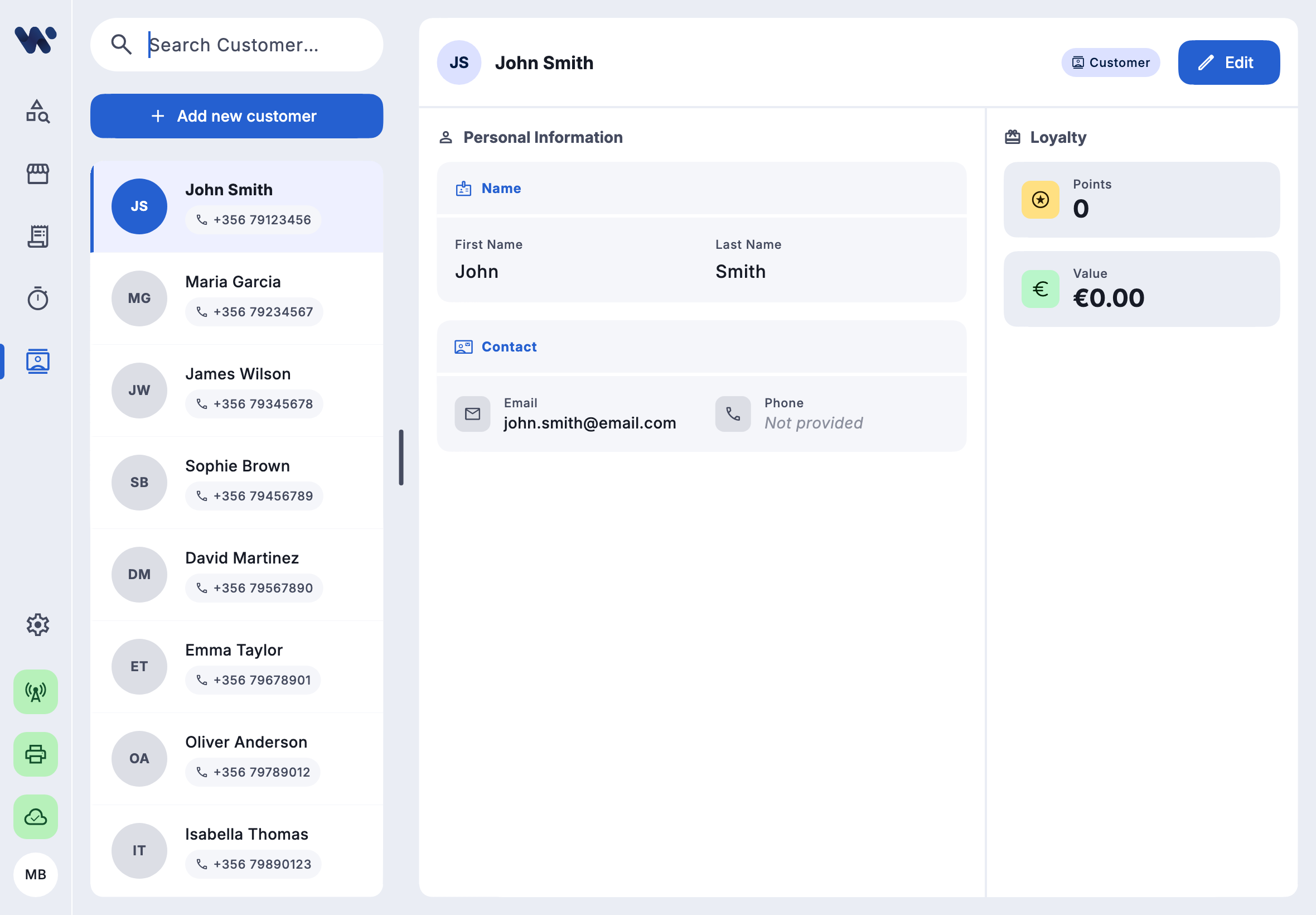 Twine POS customer management